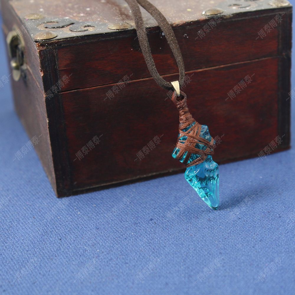 Anime Pendant Necklace - FF14 game cosplay props, blue crystal