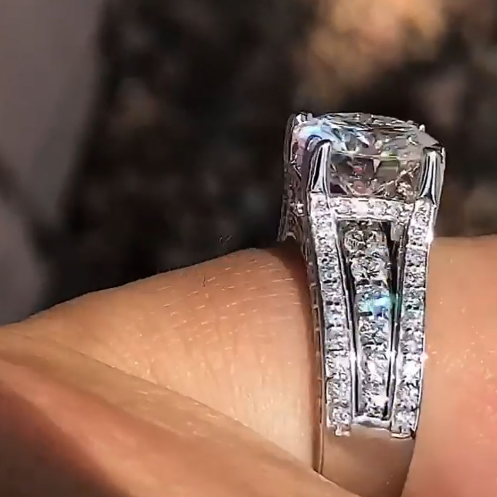 Custom Solid 14K White Gold Wo - огляд і ціна Moissanite Engagement Ring 1 Carat