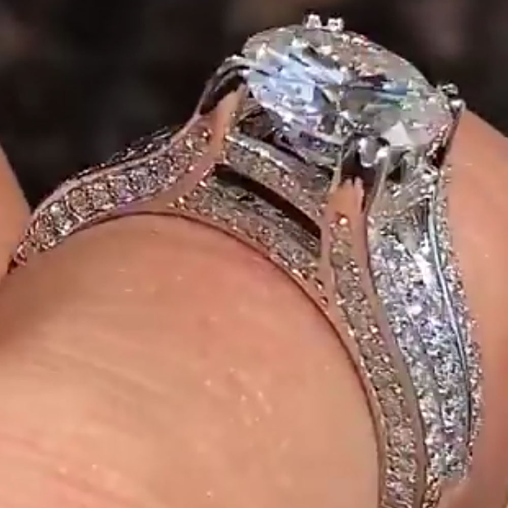 Custom Solid 14K White Gold Wo - огляд і ціна Moissanite Engagement Ring 1 Carat