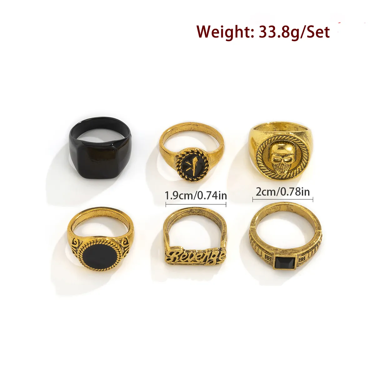 6Pcs/Set Goth Vintage Skeleton - огляд і ціна Vintage Punk Knuckle Rings Set