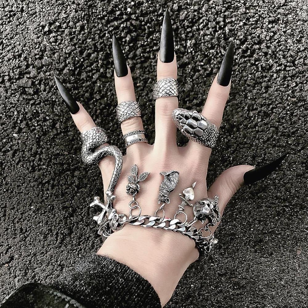 KMVEXO 4Pcs/Set Gothic Steampu - огляд і ціна Vintage Punk Knuckle Rings Set