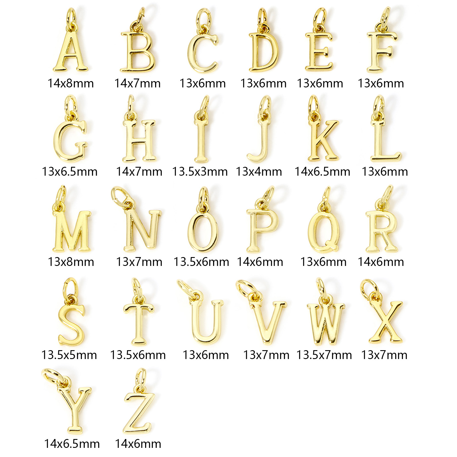 5 Piece Brass Charms 18K Gold  - огляд і ціна Initial Letter Necklace 18K Gold