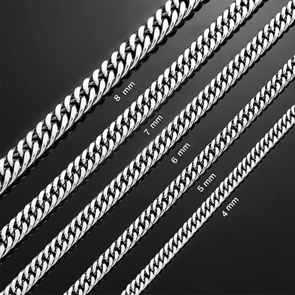 HIYEE 3mm/4mm/5mm/6mm/7mm/8mm  - огляд і ціна Cuban Link Chain 12Mm