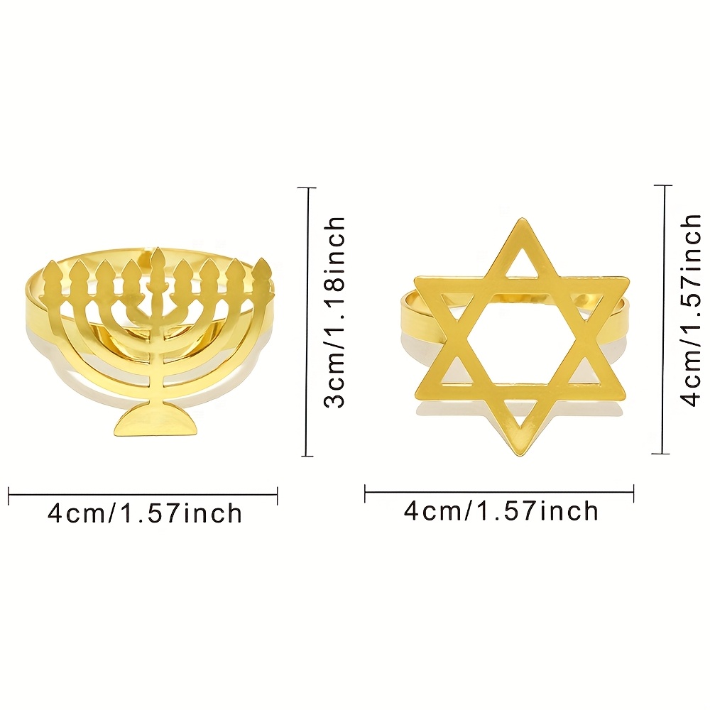 6Pcs Hanukkah Menorah Napkin R - огляд і ціна Rings