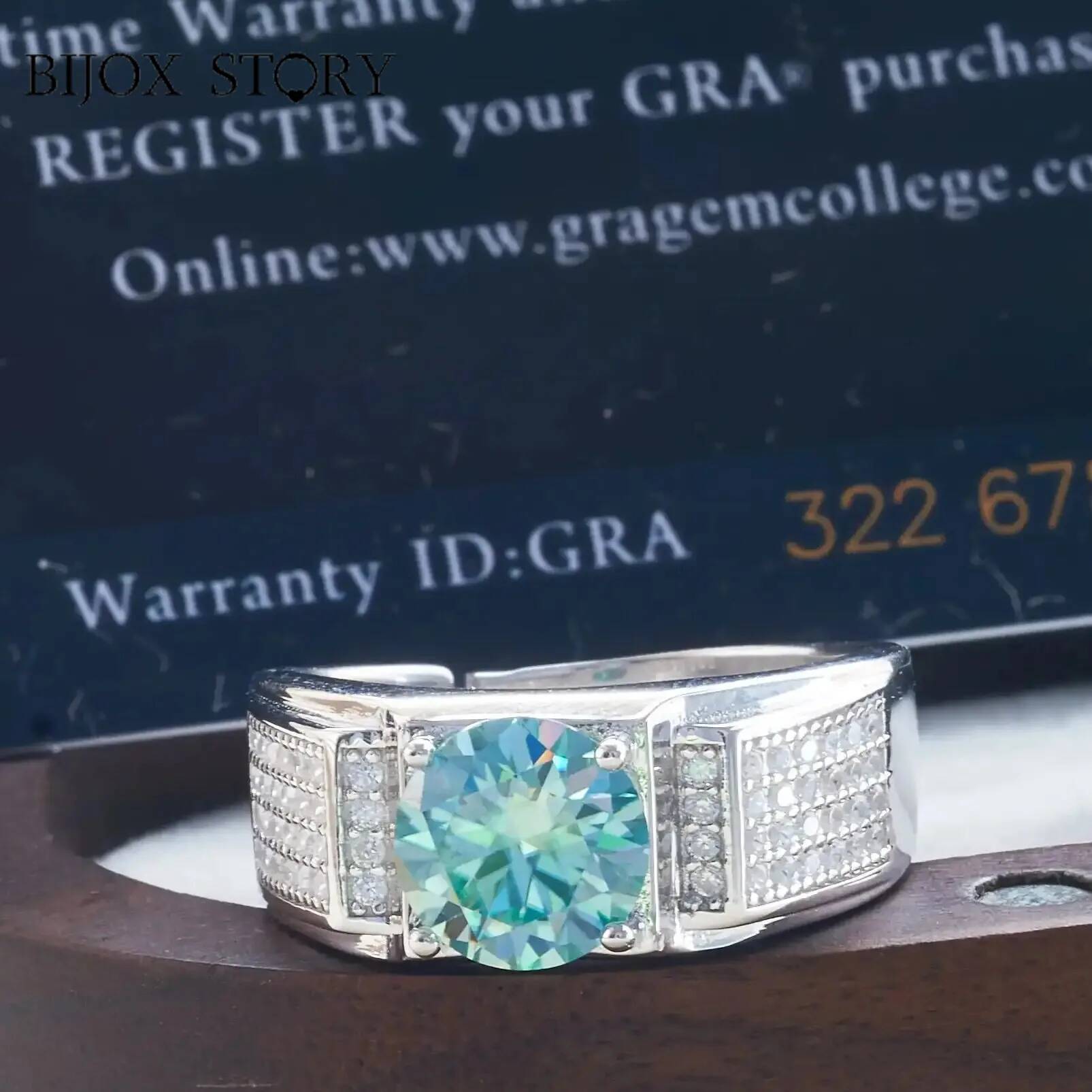 1 carat natural blue color moi - огляд і ціна Moissanite Engagement Ring 1 Carat
