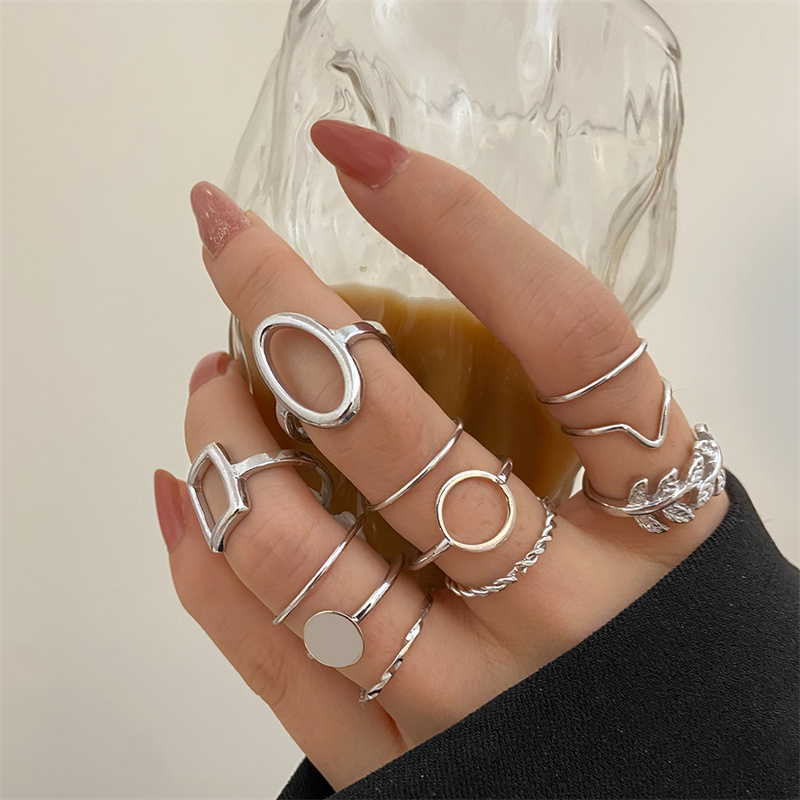 Metal Bead Punk Ring Set Slive - огляд і ціна Vintage Punk Knuckle Rings Set