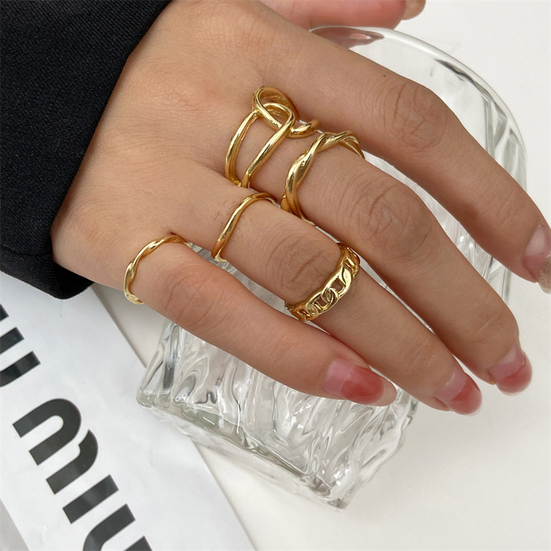 Metal Bead Punk Ring Set Slive - огляд і ціна Vintage Punk Knuckle Rings Set