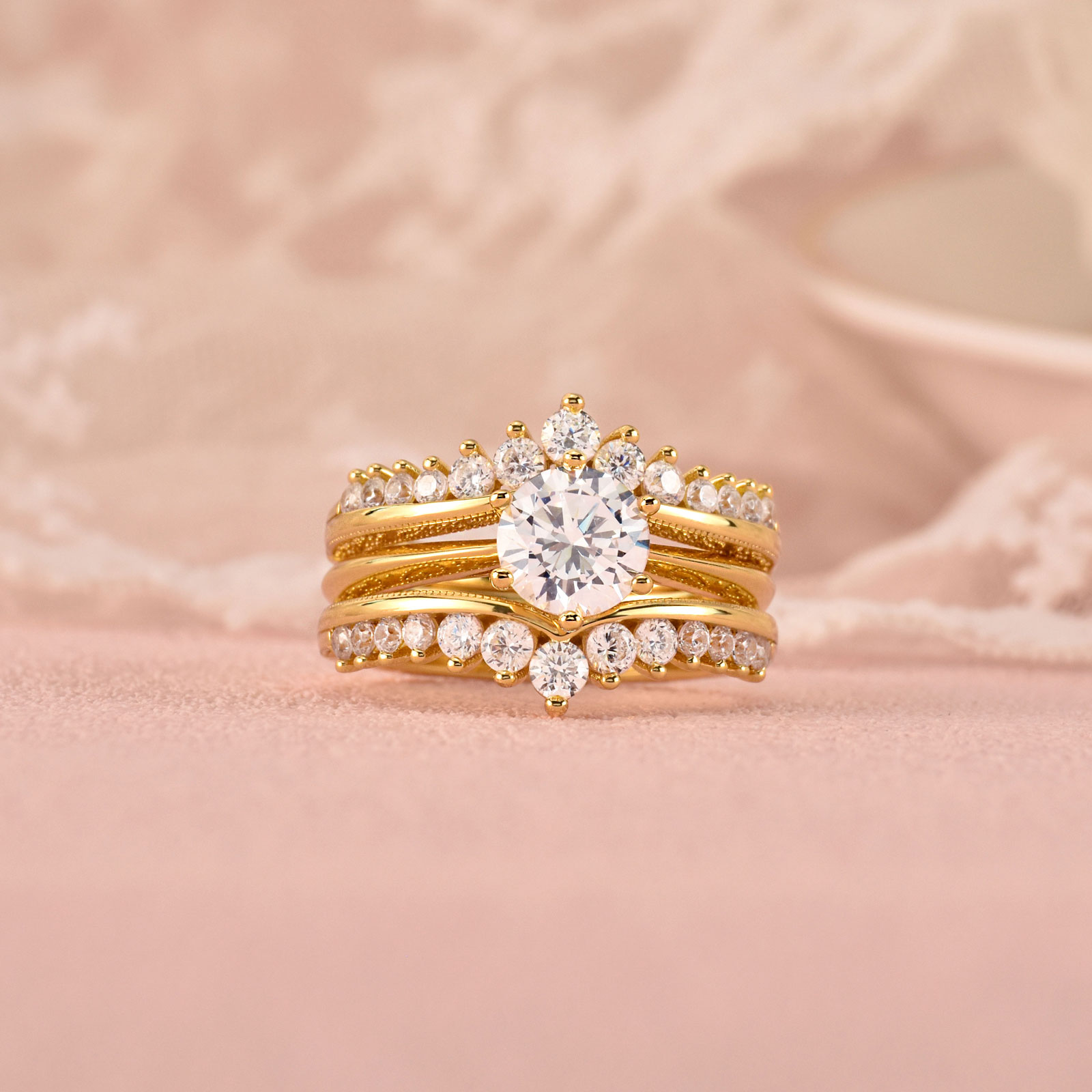 Newshe 14k Yellow Gold Plated  - огляд і ціна Moissanite Engagement Ring 1 Carat