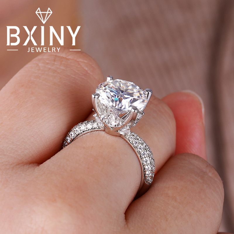 BXINY D Color 5CT Moissanite R - огляд і ціна Moissanite Engagement Ring 1 Carat