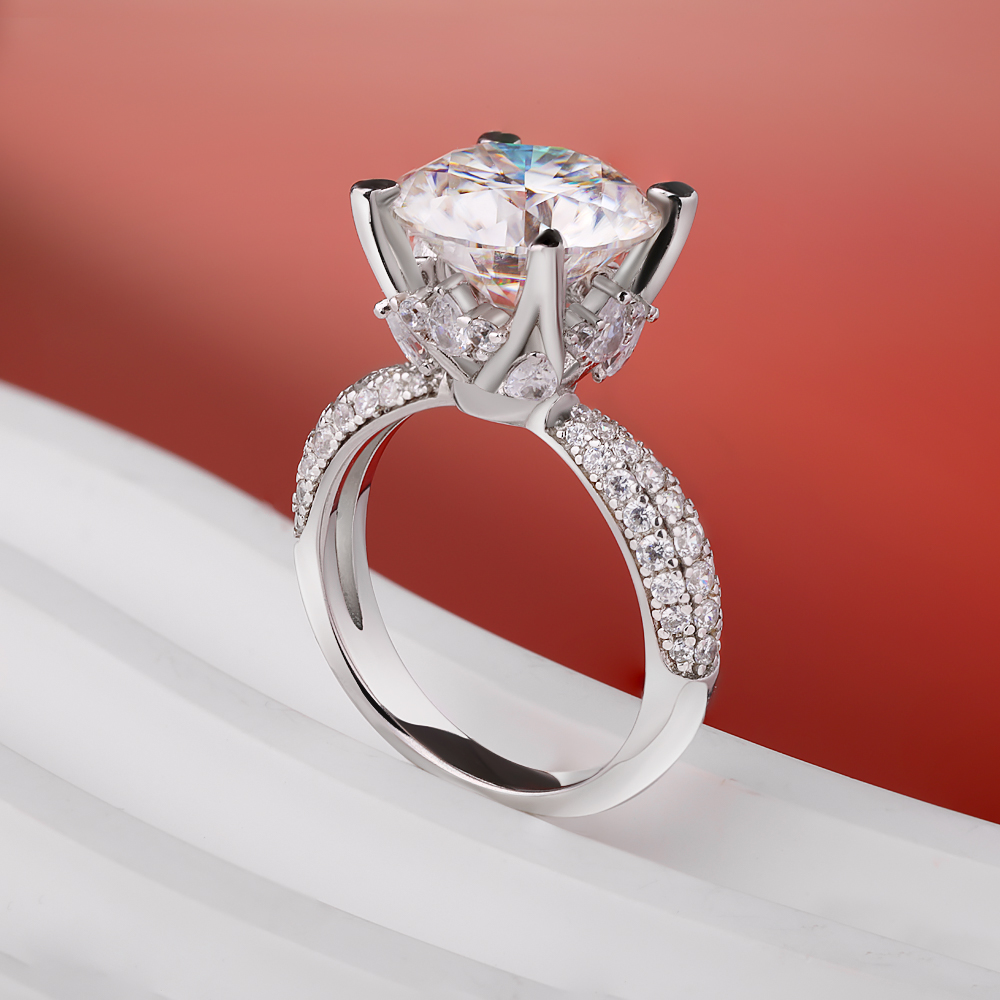 BXINY D Color 5CT Moissanite R - огляд і ціна Moissanite Engagement Ring 1 Carat