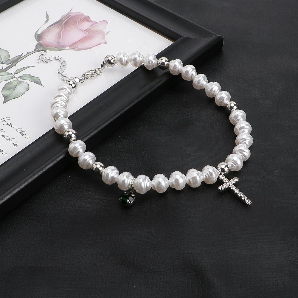 Vintage Pendant Crystal Cross  - огляд і ціна Pearl Choker Necklace Vintage