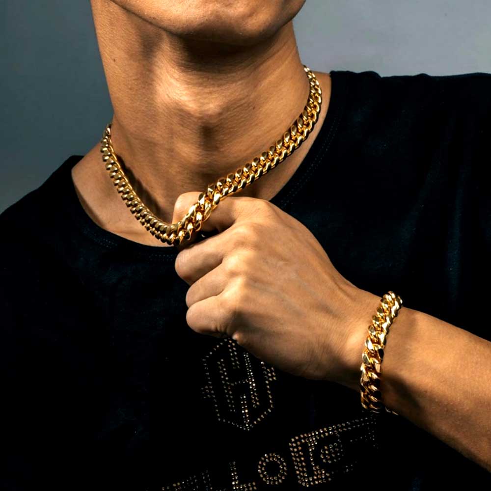 Gold Plated Mens Heavy Miami C - огляд і ціна Cuban Link Chain 12Mm