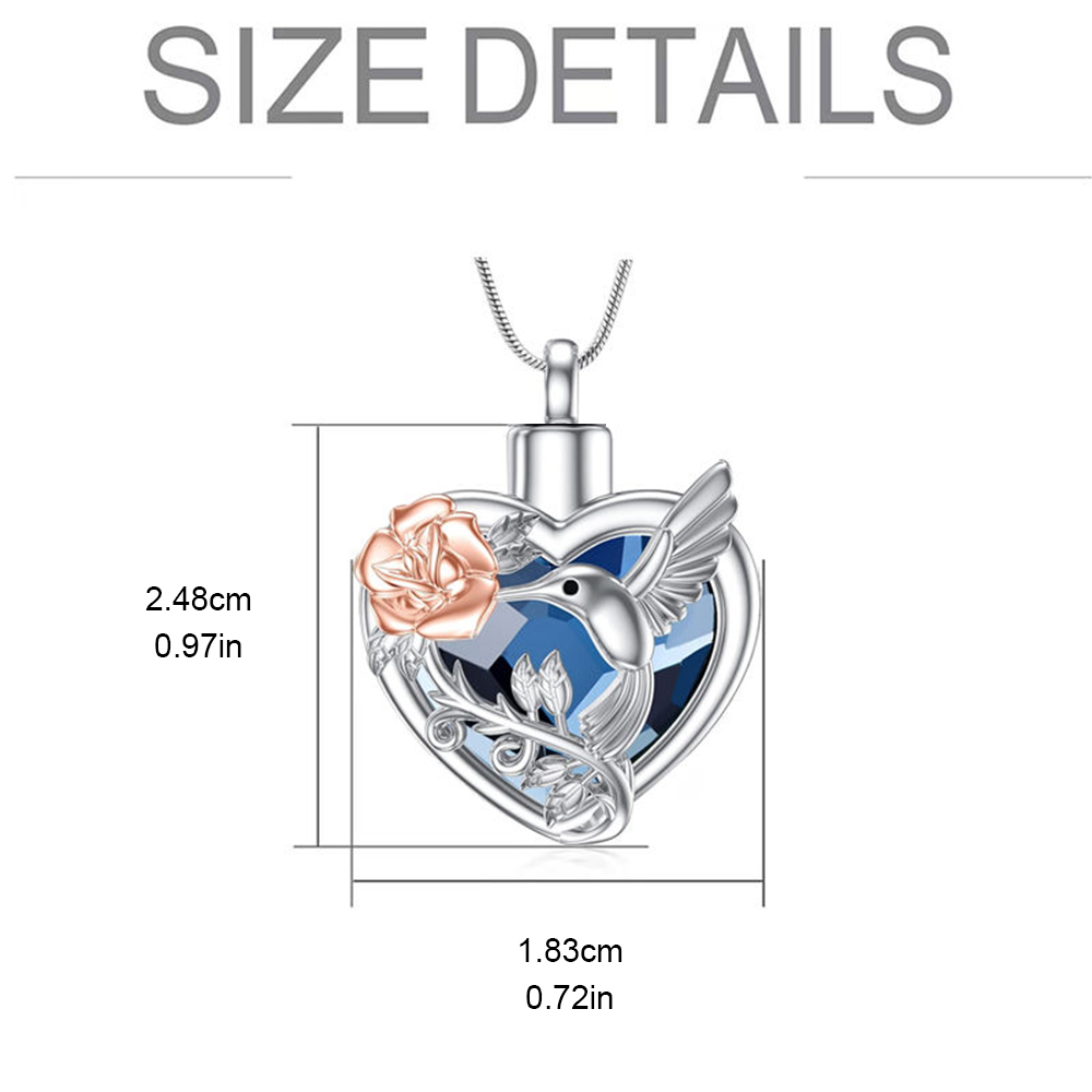 Hummingbird Heart Urn Locket N - огляд і ціна Heart Locket Necklace Photo