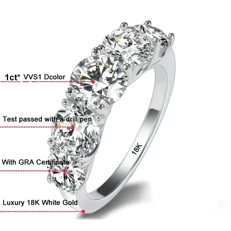 Luxury 18K White Gold Wedding  - огляд і ціна Moissanite Engagement Ring 1 Carat
