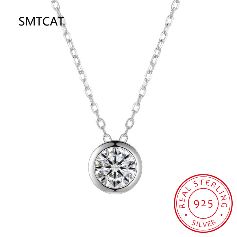 1ct 2ct 3ct D VVS1 Bezel Moiss - огляд і ціна 925 Sterling Silver Chain Necklace Men
