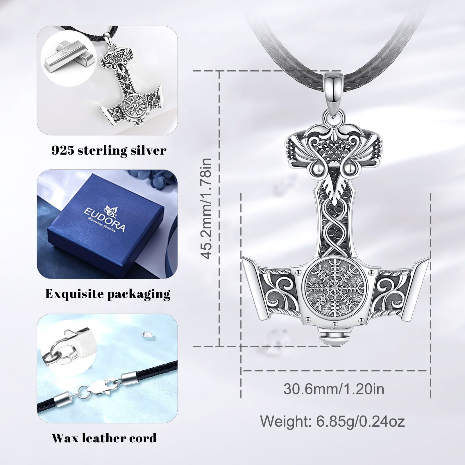 Eudora 925 Sterling Silver Nor - огляд і ціна 925 Sterling Silver Chain Necklace Men