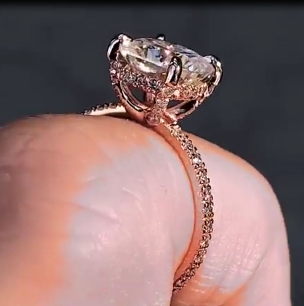 Custom Solid 14K Rose Gold Wom - огляд і ціна Moissanite Engagement Ring 1 Carat
