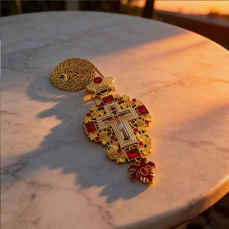 New Premium Red Jewel Gold Ort - огляд і ціна Cross Pendant Necklace Gold
