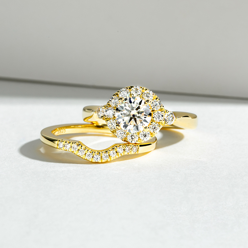 Engagement Gold Color Ring Set - огляд і ціна Moissanite Engagement Ring 1 Carat