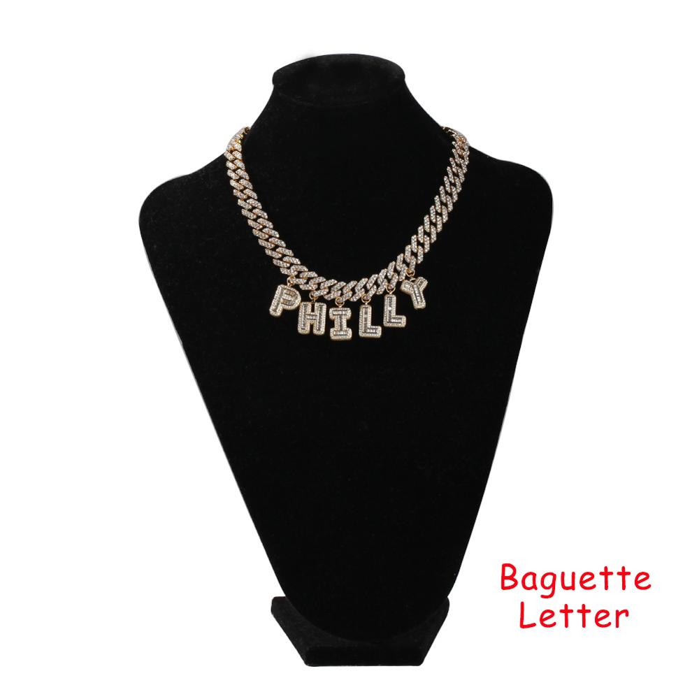 UWIN DIY Baguettecz Letter Nec - огляд і ціна Cuban Link Chain 12Mm