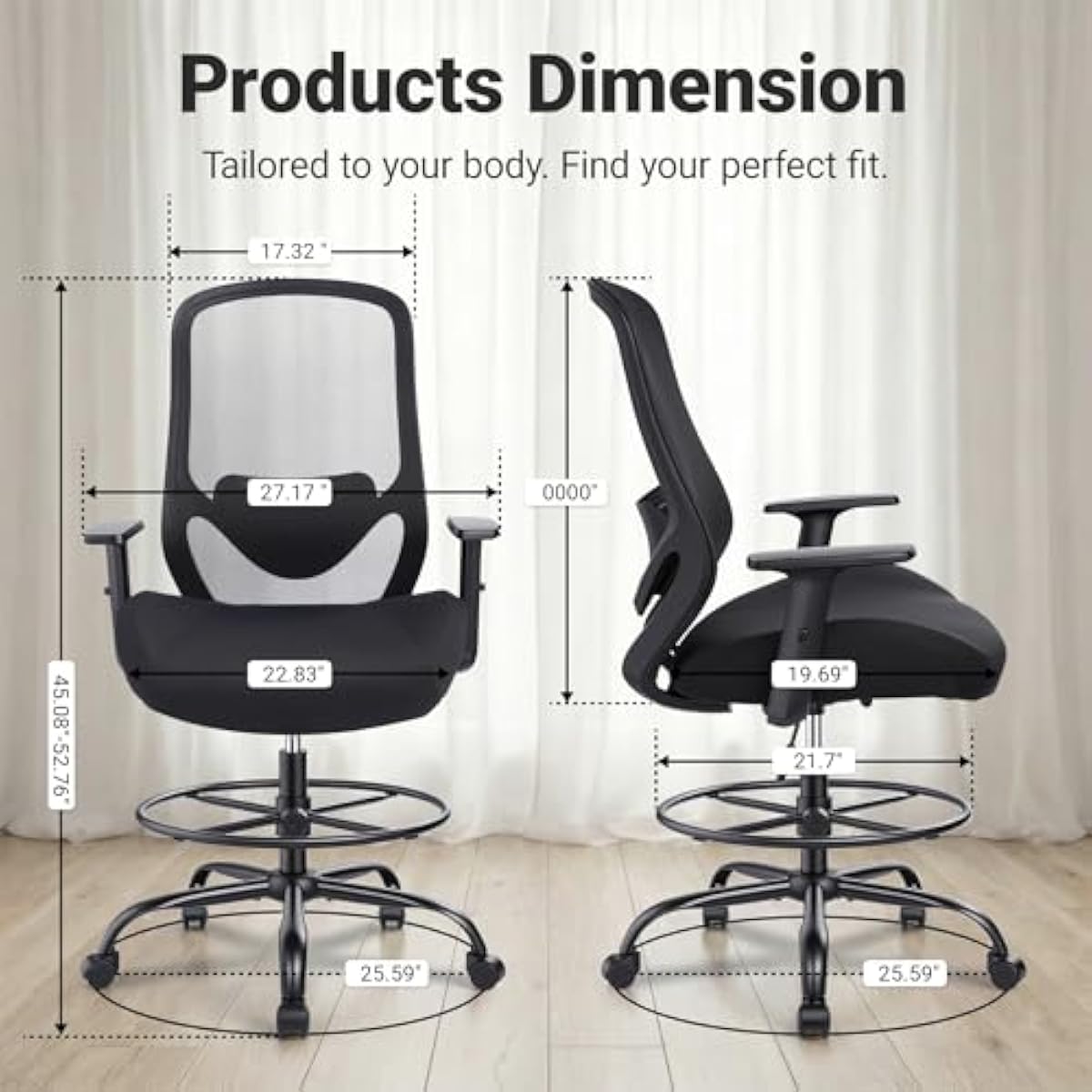 Ergonomic Tall Drafting Chair  - огляд і ціна Rings
