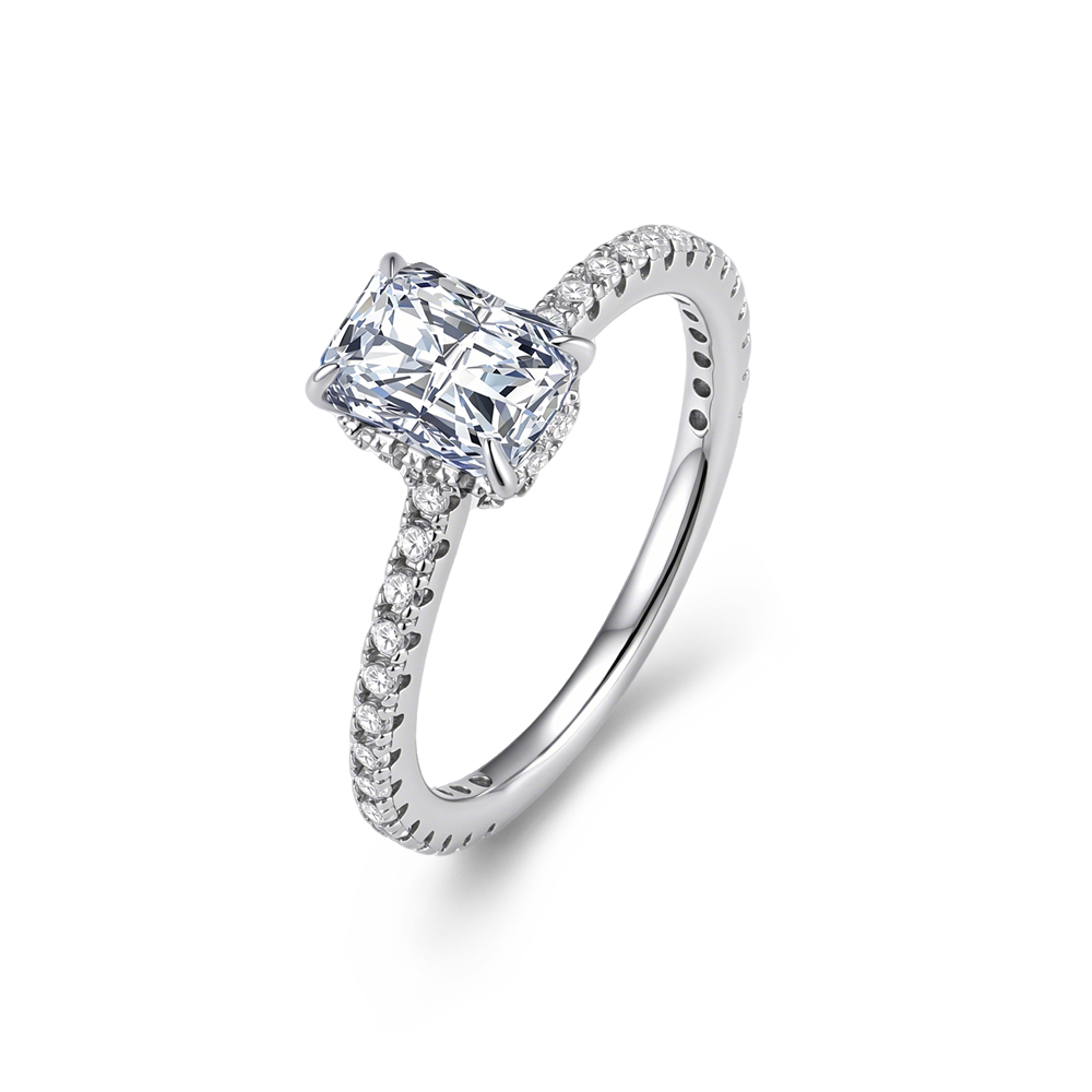 S925 Sterling Silver Simple Fo - огляд і ціна Moissanite Engagement Ring 1 Carat