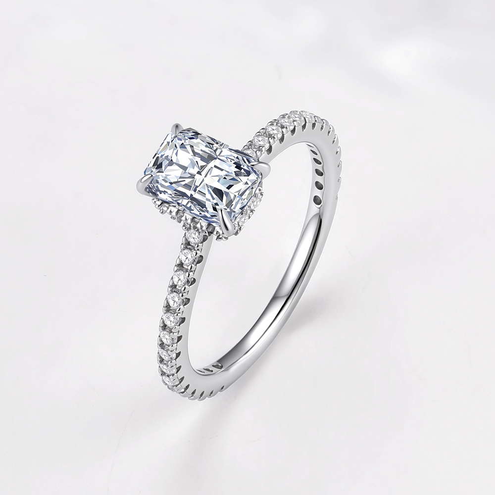 S925 Sterling Silver Simple Fo - огляд і ціна Moissanite Engagement Ring 1 Carat