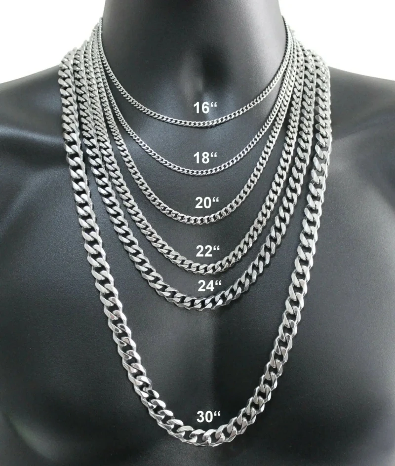 Men's 925 Sterling Silver Neck - огляд і ціна Cuban Link Chain 12Mm