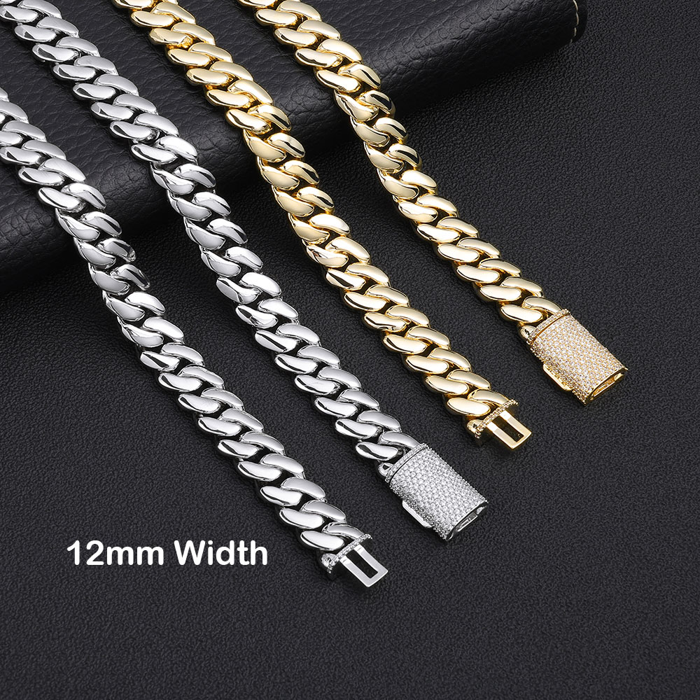 ESKEEM 12mm 14K Gold Plated Cu - огляд і ціна Cuban Link Chain 12Mm