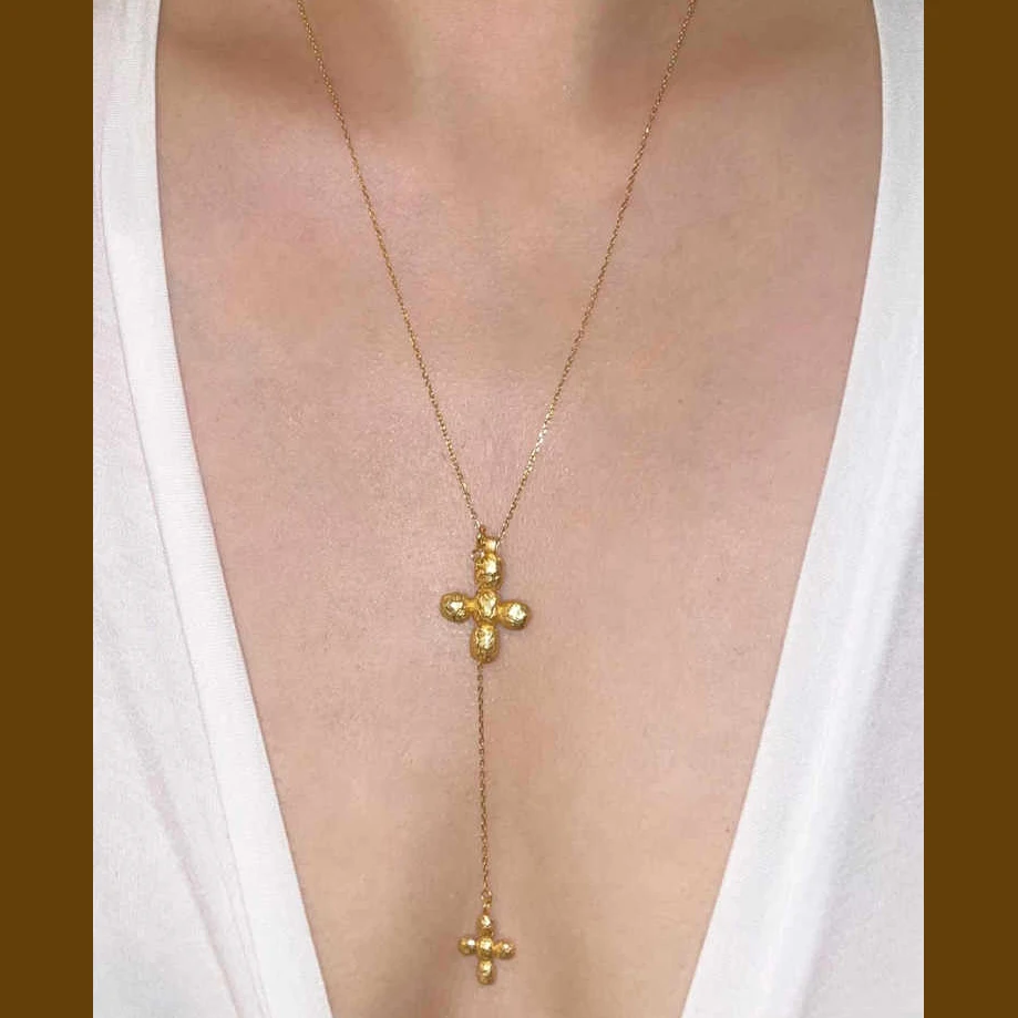Europe America Big Heart Doubl - огляд і ціна Cross Pendant Necklace Gold