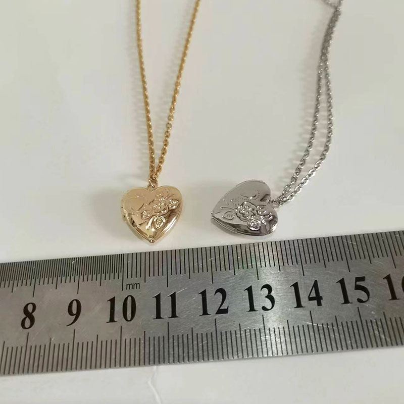 1pc Tiny Heart 14mm Photo Fram - огляд і ціна Heart Locket Necklace Photo