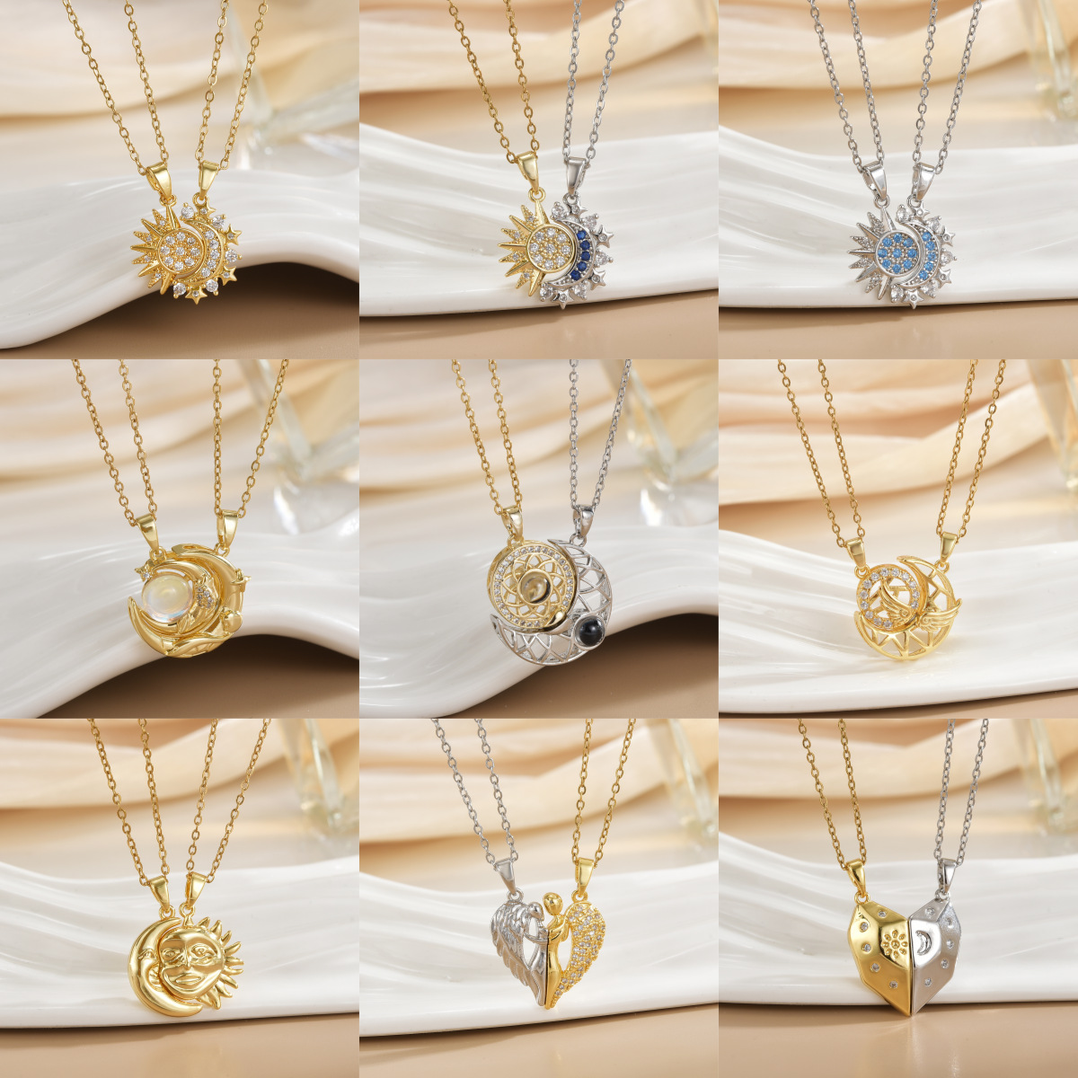 Couples Magnetic Necklaces Sun - огляд і ціна Magnetic Couple Matching Necklaces