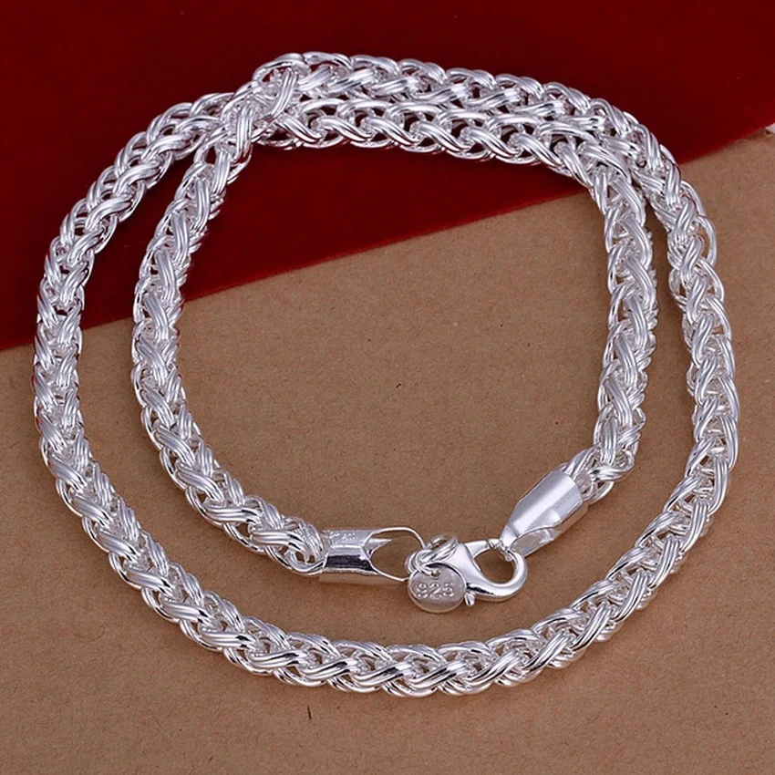 50cm 925 Sterling Silver 6MM N - огляд і ціна 925 Sterling Silver Chain Necklace Men