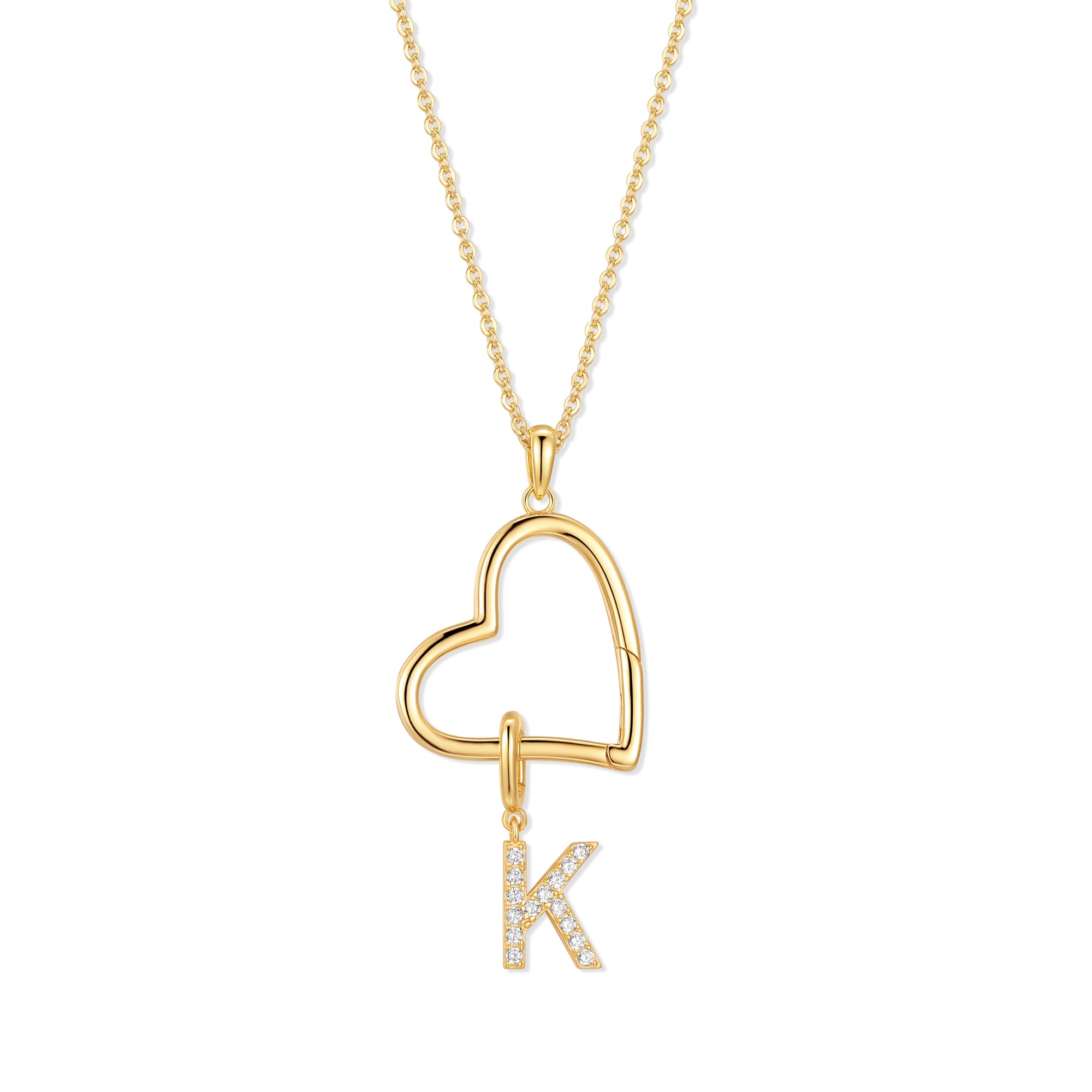 Custom Initial Open Heart Neck - огляд і ціна Initial Letter Necklace 18K Gold
