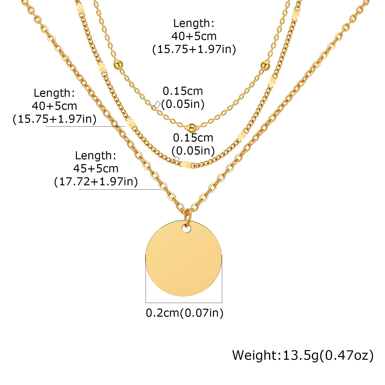 Stainless Steel Layered Neckla - огляд і ціна Layered Pendant Necklace Aesthetic