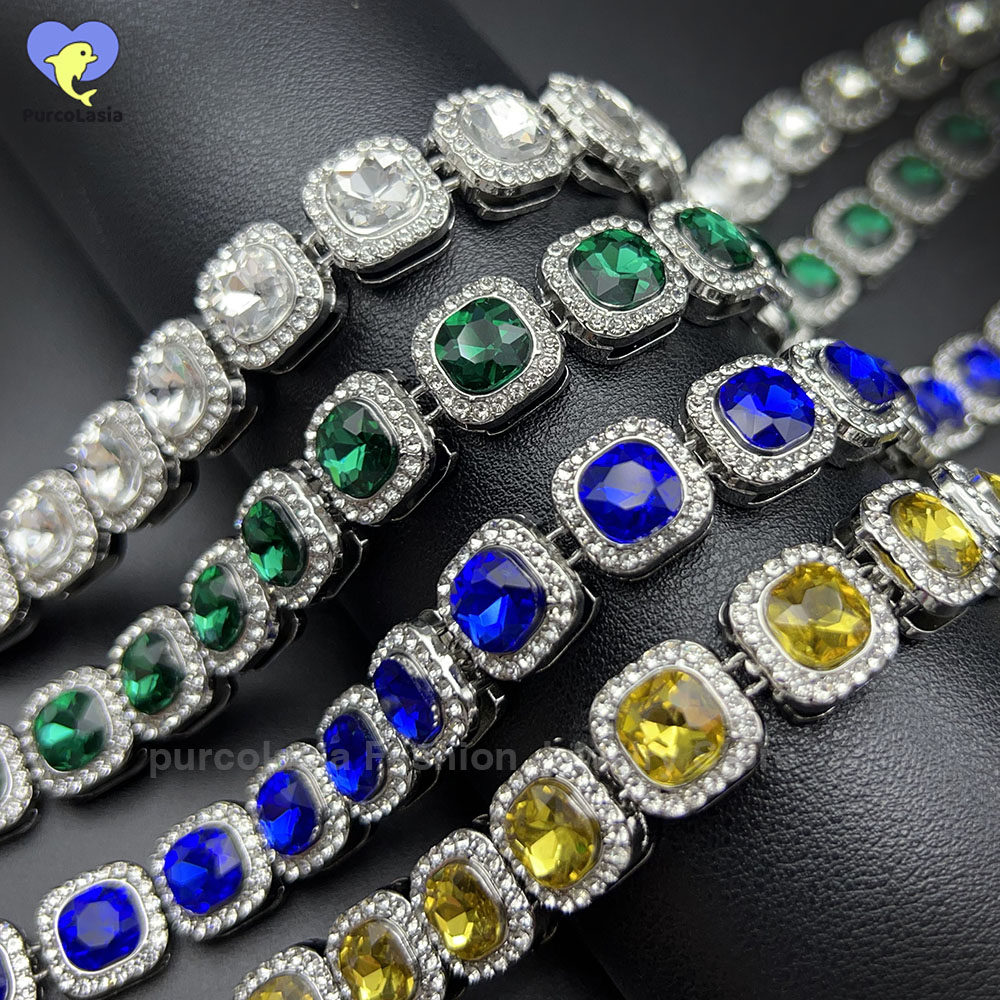 Brilliant Multi Colors Iced Ou - огляд і ціна Cuban Link Chain 12Mm