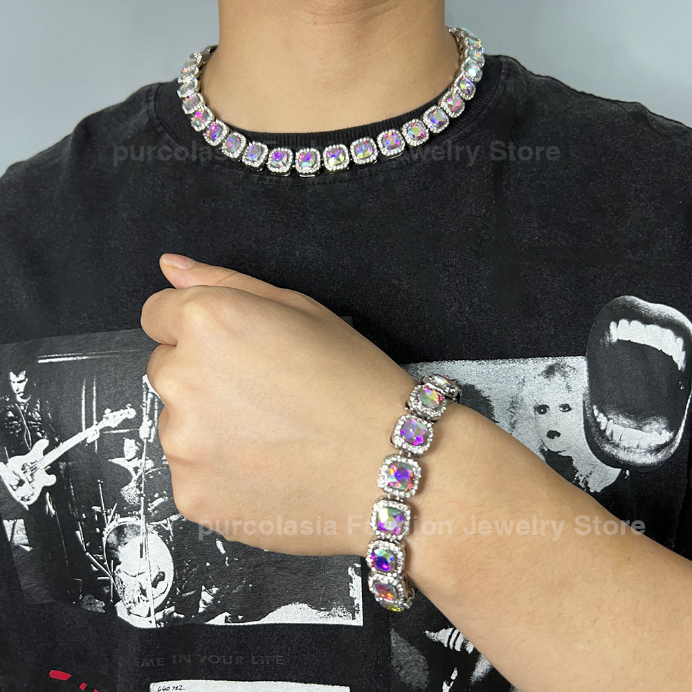 Brilliant Multi Colors Iced Ou - огляд і ціна Cuban Link Chain 12Mm