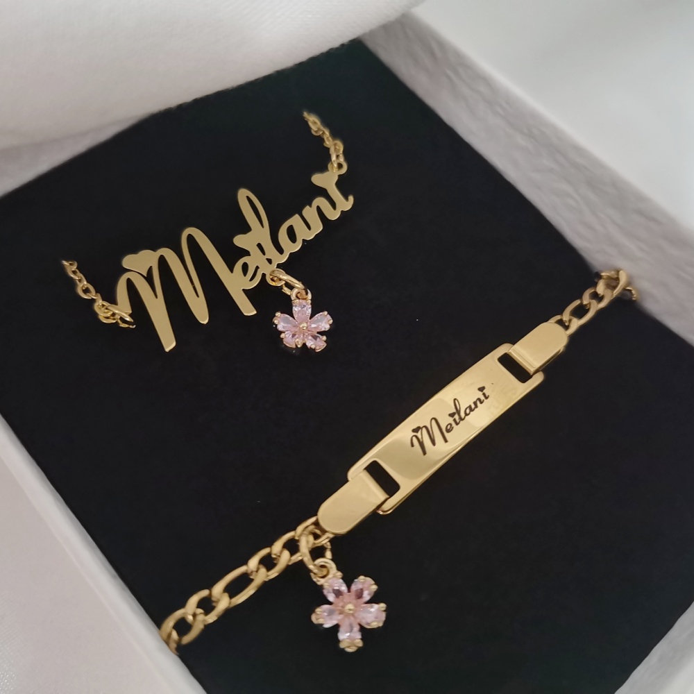 LeeChee Flower Zircon Small Pe - огляд і ціна Custom Name Necklace Stainless Steel