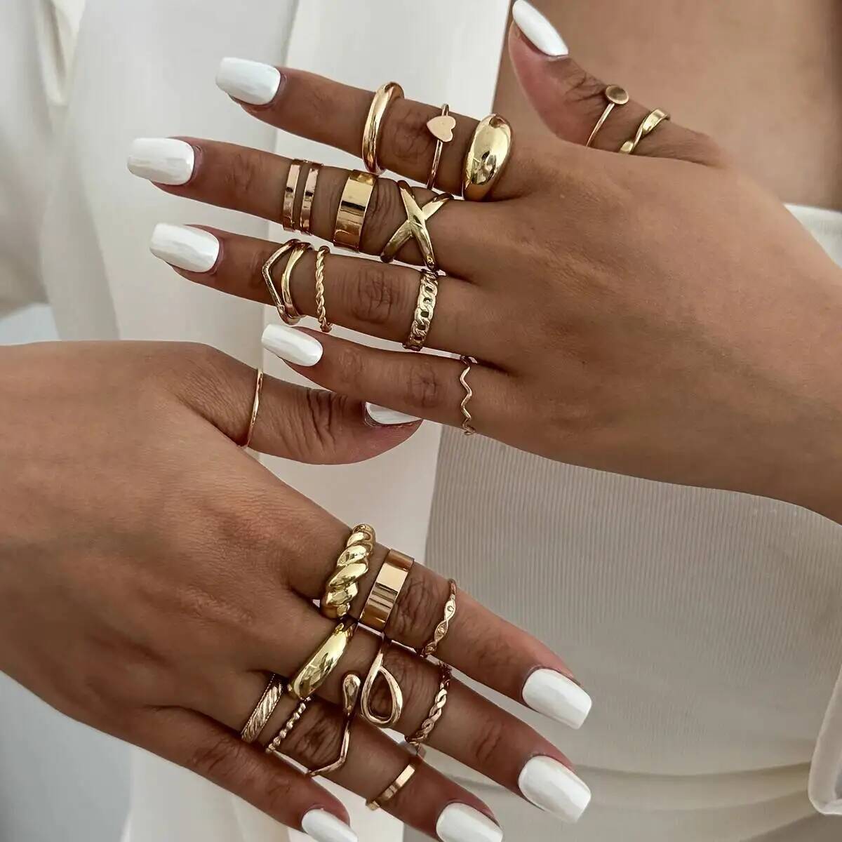 KunJoe 24Pcs/Set Trendy Irregu - огляд і ціна Vintage Punk Knuckle Rings Set