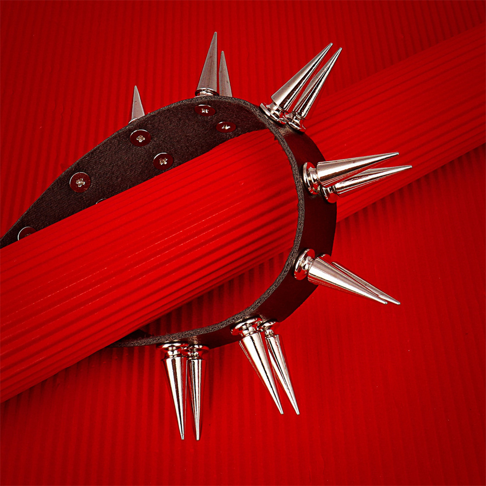 Long Spiked Choker Collar For  - огляд і ціна Goth Punk Spike Choker