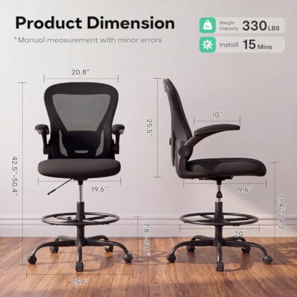 Ergonomic Tall Drafting Seat w - огляд і ціна Rings