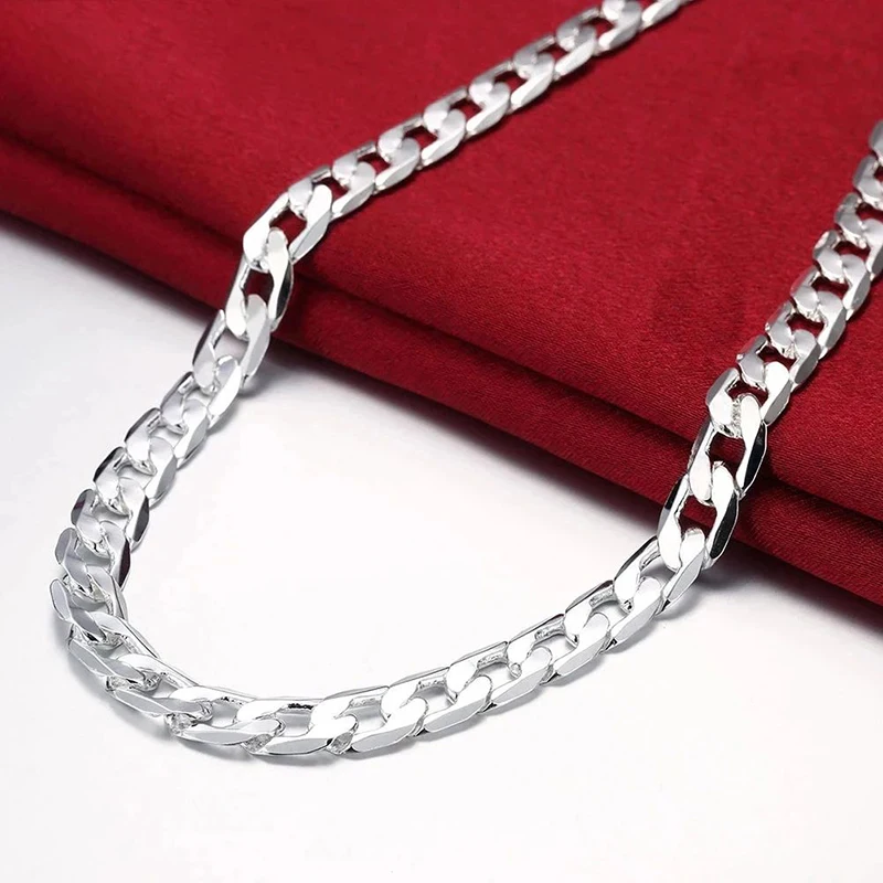 925 Sterling Silver Necklace F - огляд і ціна Cuban Link Chain 12Mm