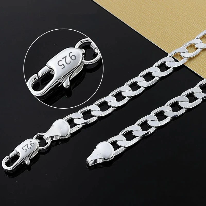 925 Sterling Silver Necklace F - огляд і ціна Cuban Link Chain 12Mm