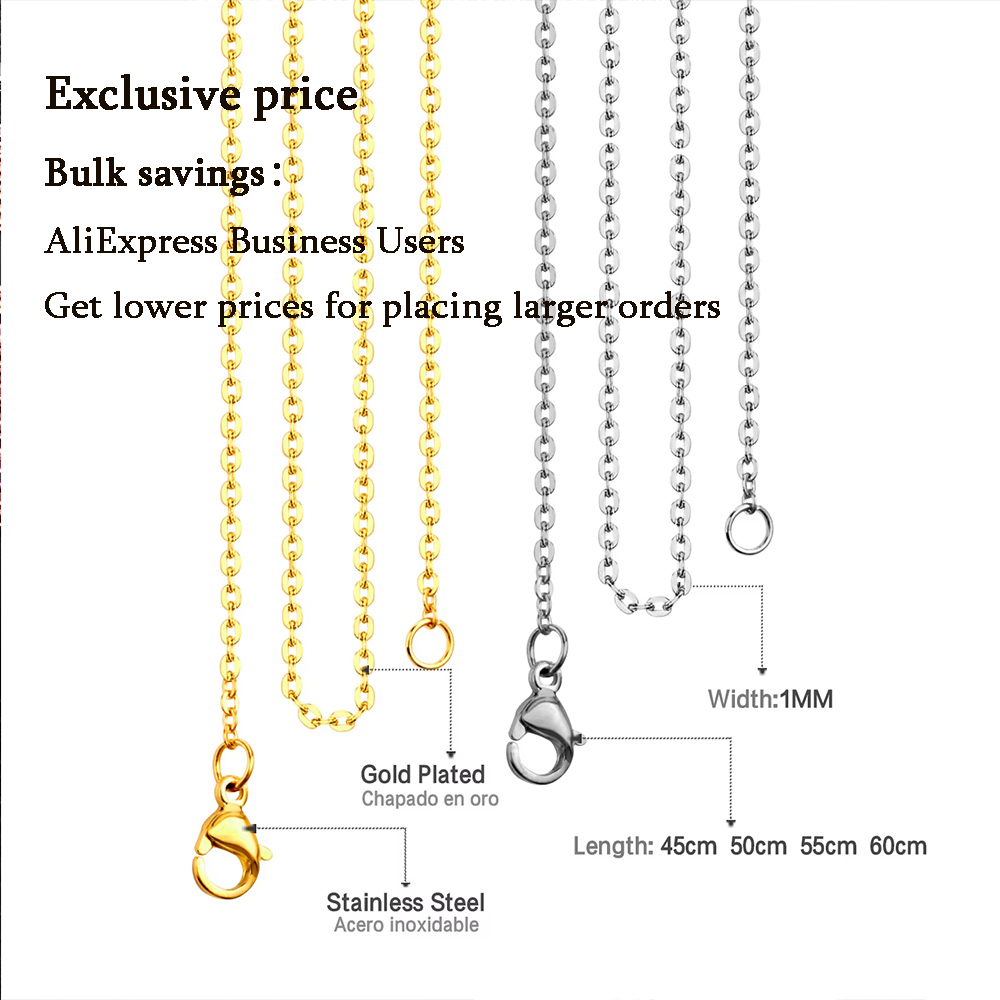 LUXUSTEEL 1-2mm 1/10Pcs/Lot St - огляд і ціна Cuban Link Chain 12Mm