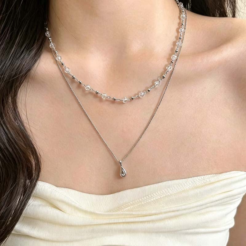 New Fashion Water Droplet Pend - огляд і ціна Layered Pendant Necklace Aesthetic