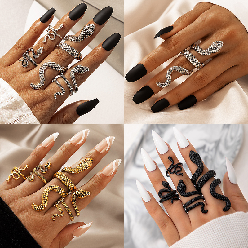 Punk Snake Shaped Knuckle Ring - огляд і ціна Vintage Punk Knuckle Rings Set