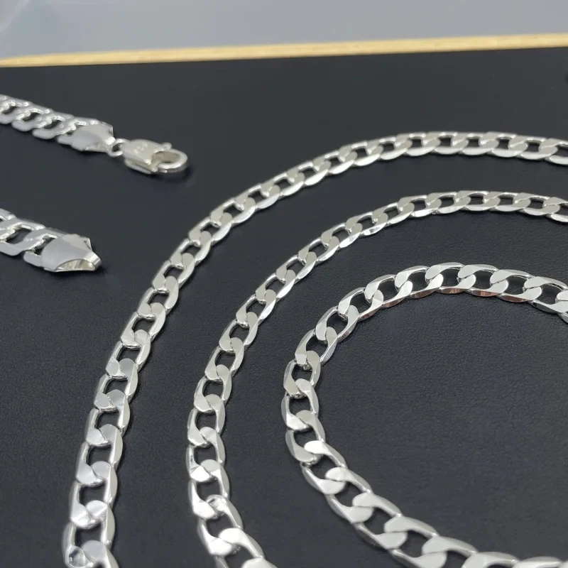 Men's 925 Sterling Silver Neck - огляд і ціна Cuban Link Chain 12Mm