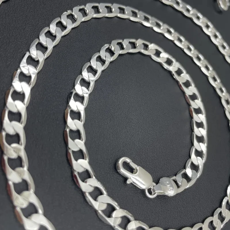 Men's 925 Sterling Silver Neck - огляд і ціна Cuban Link Chain 12Mm