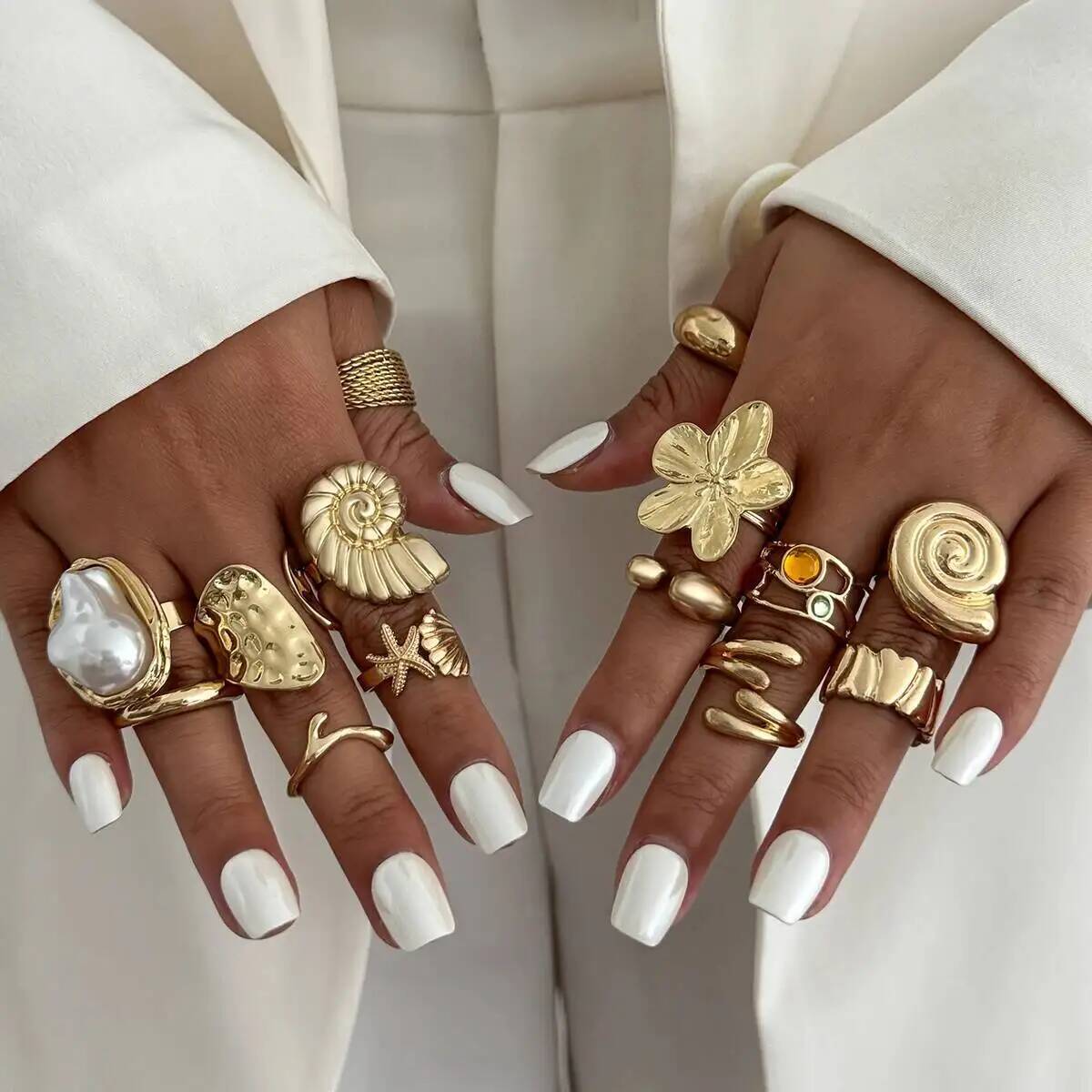 IngeSight.Z 14 Pcs/Set Hip Hop - огляд і ціна Vintage Punk Knuckle Rings Set