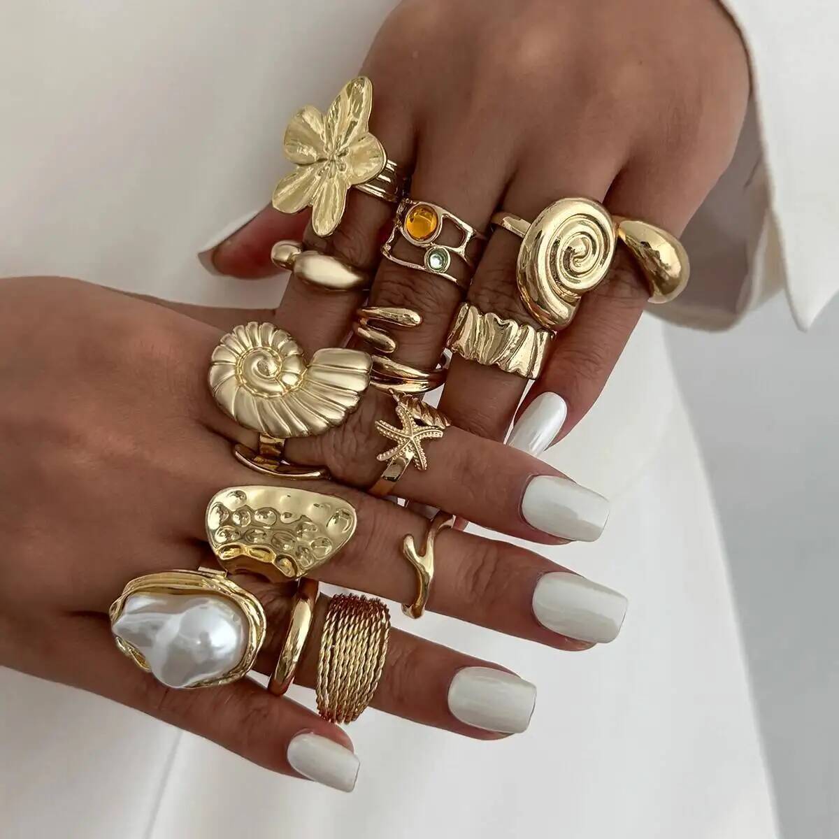 IngeSight.Z 14 Pcs/Set Hip Hop - огляд і ціна Vintage Punk Knuckle Rings Set